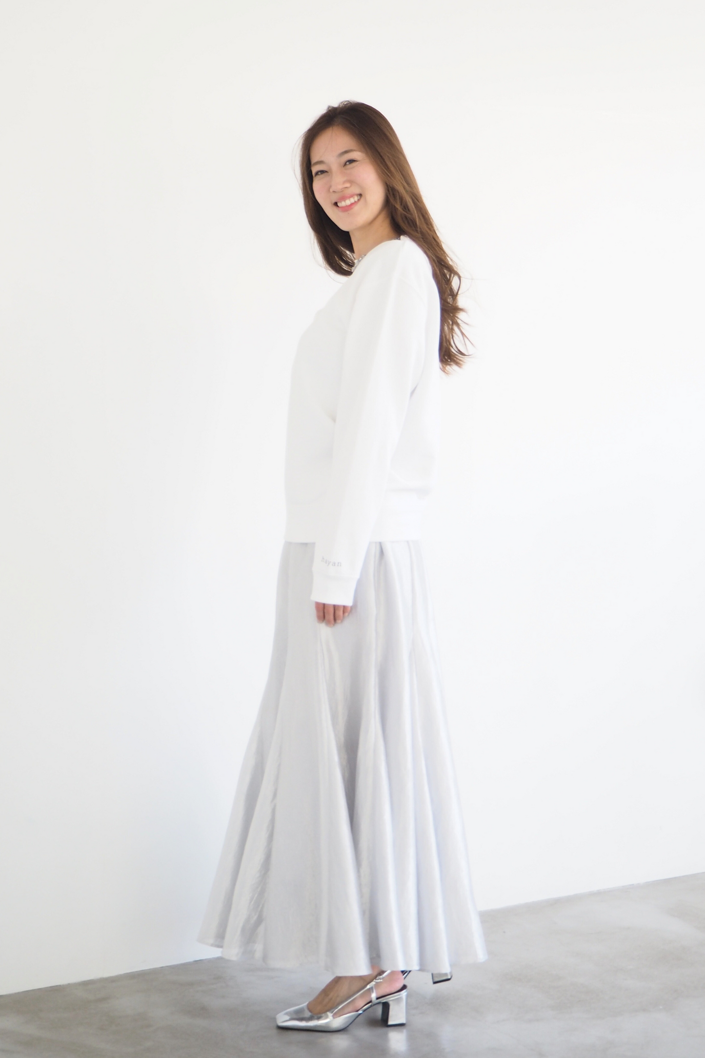 Logo print crewneck sweatshirts【WHITE】