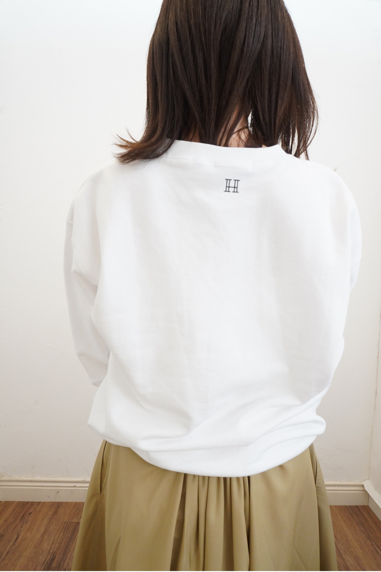 Logo print crewneck sweatshirts【WHITE】