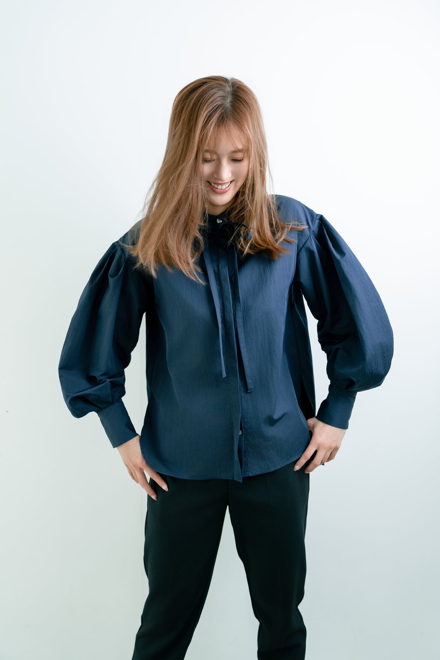 3WAY BOWTIE BLOUSE【NAVY】