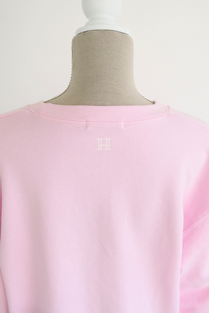 Logo print crewneck sweatshirts【PINK】