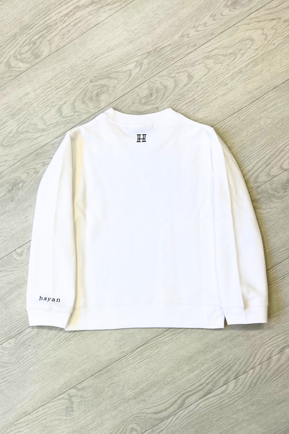 Kids / Logo print crewneck sweatshirts【WHITE】