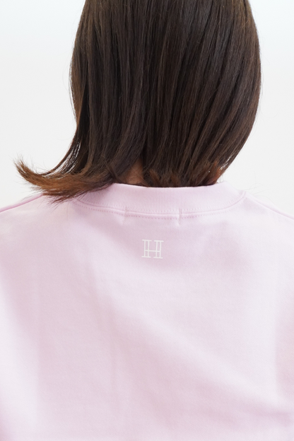 Logo print crewneck sweatshirts【PINK】