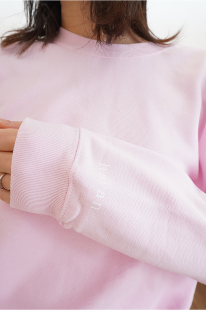 Logo print crewneck sweatshirts【PINK】