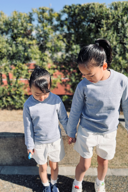 Kids / Logo print crewneck sweatshirts【GRAY】