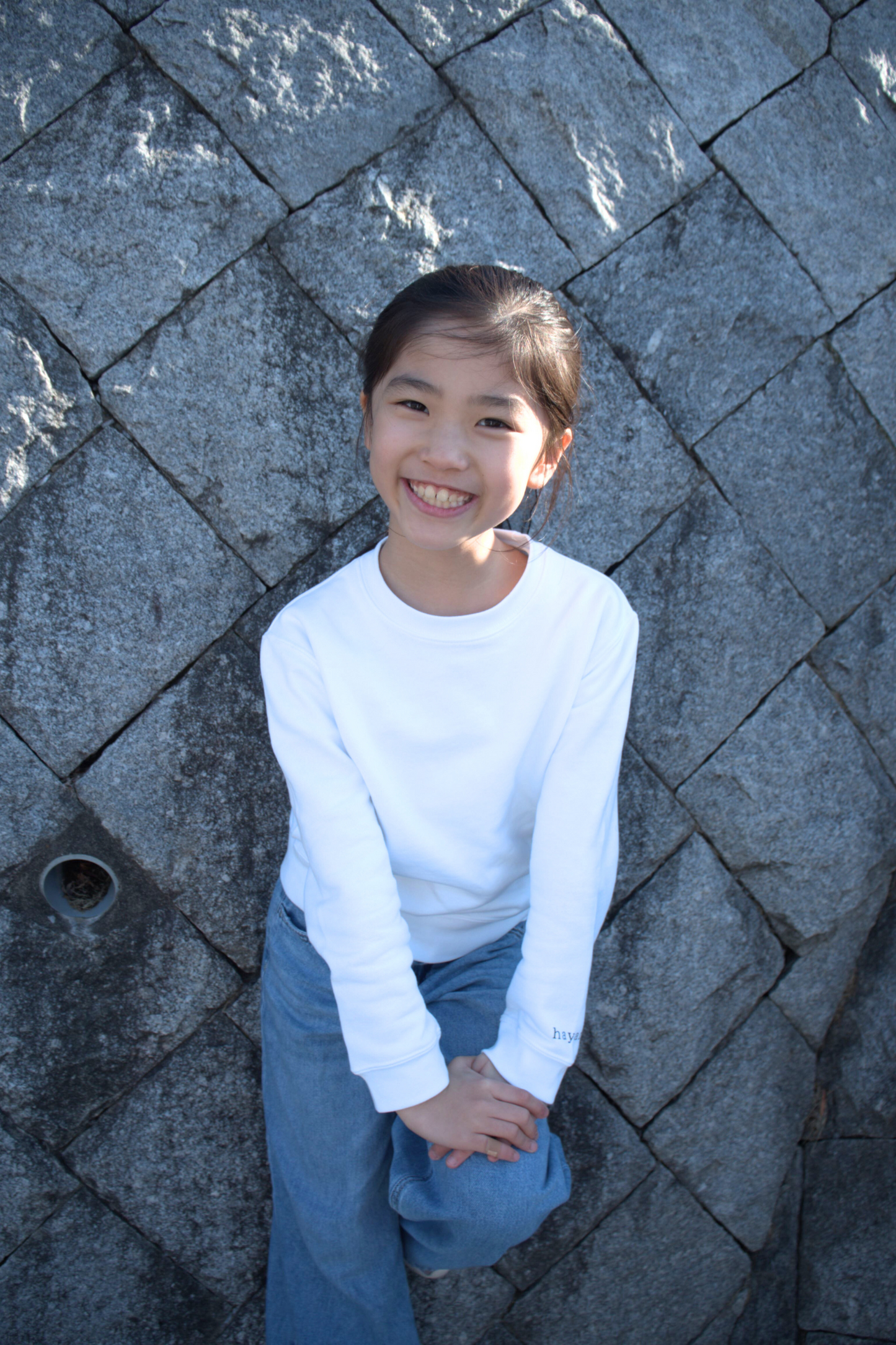 Kids / Logo print crewneck sweatshirts【WHITE】