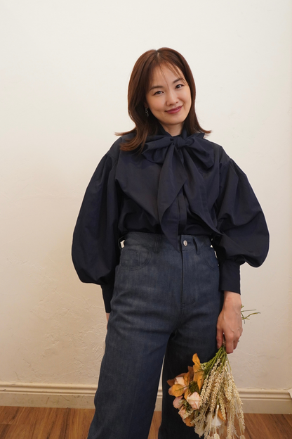 3WAY BOWTIE BLOUSE【NAVY】