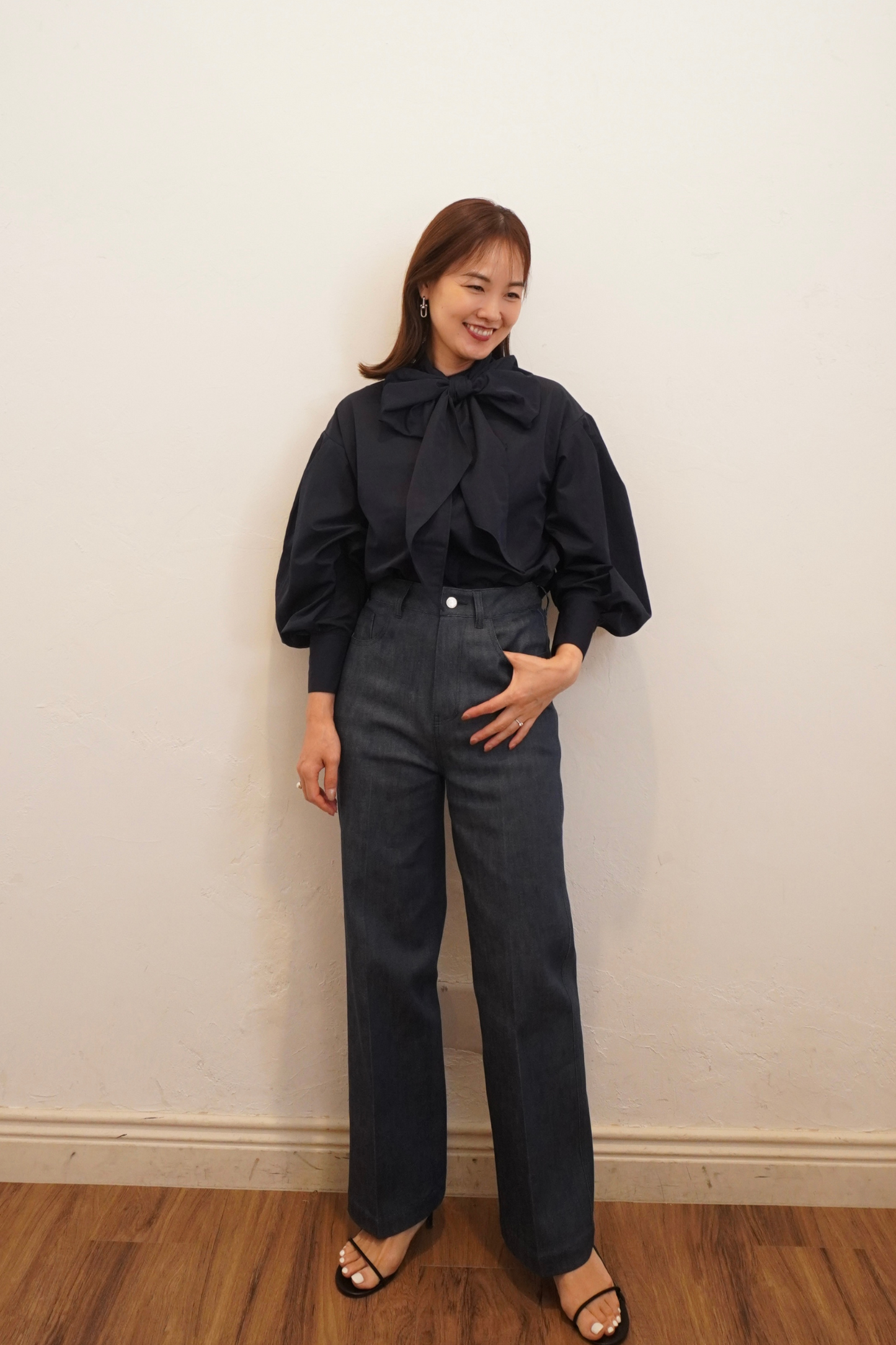 3WAY BOWTIE BLOUSE【NAVY】