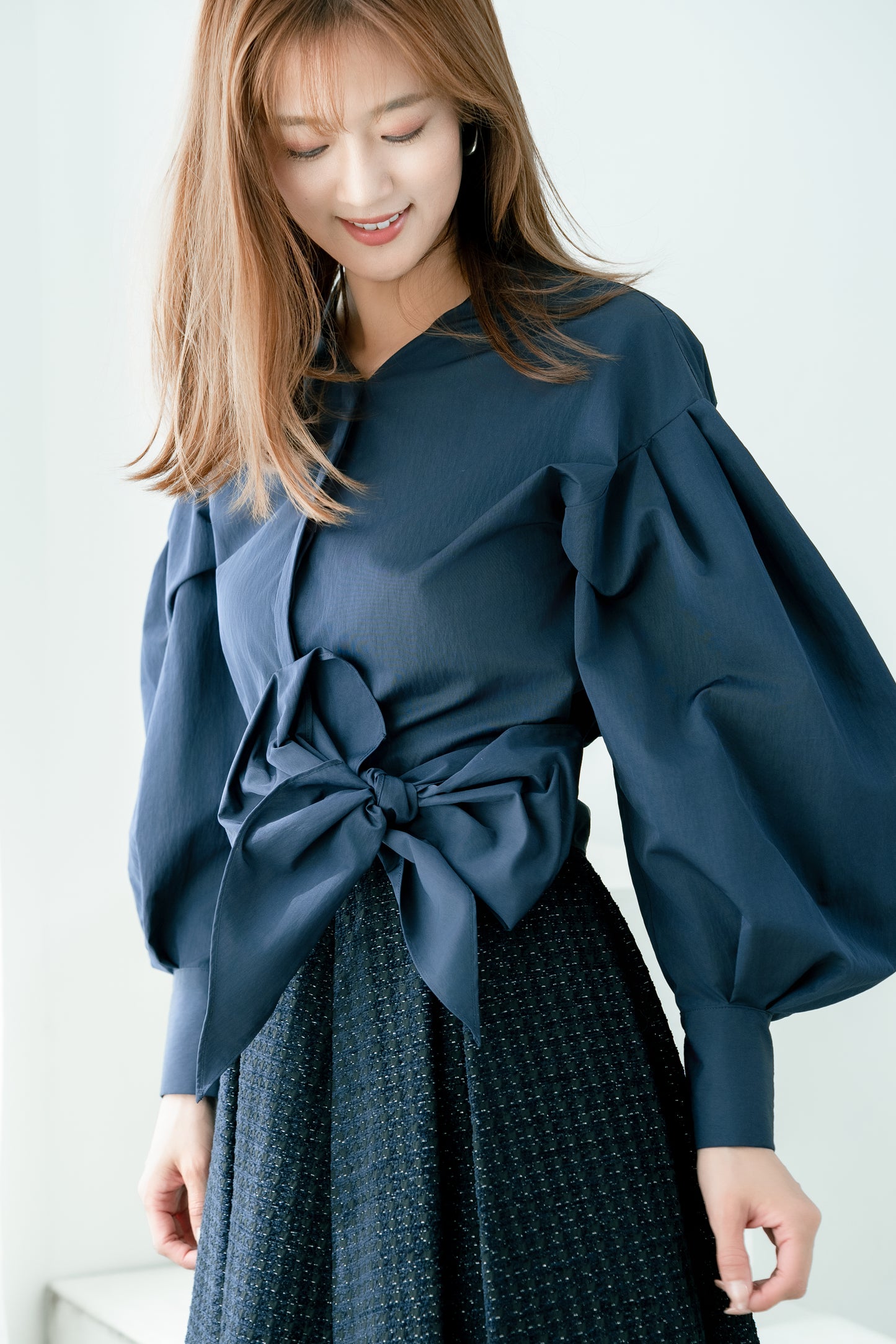 3WAY BOWTIE BLOUSE【NAVY】