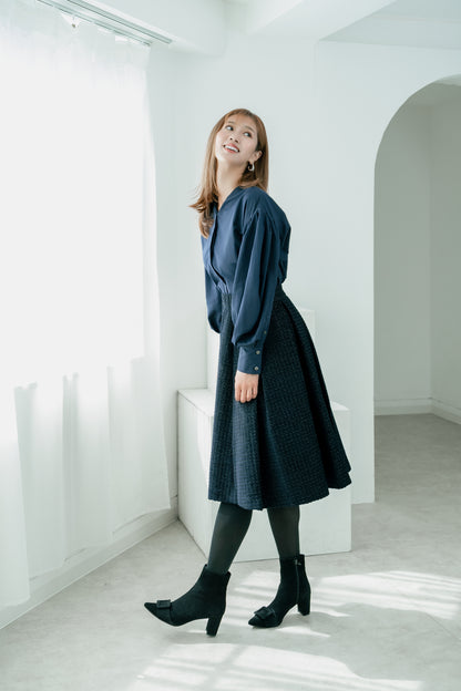 3WAY BOWTIE BLOUSE【NAVY】